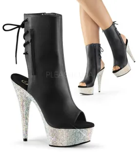 6" Heel Open Toe Ankle Rhinestone Boot (BEJEWELED-1018DM-6)