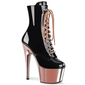 ADORE-1020 Pleaser Shoes Rose Chrome Platform Stripper Bootie