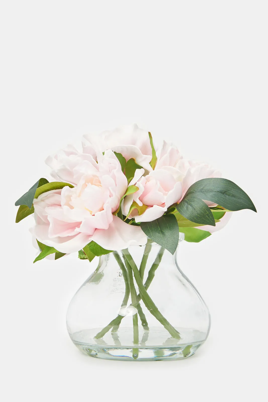 Artificial Pink Big Dalia Bouquet In Glass Vase