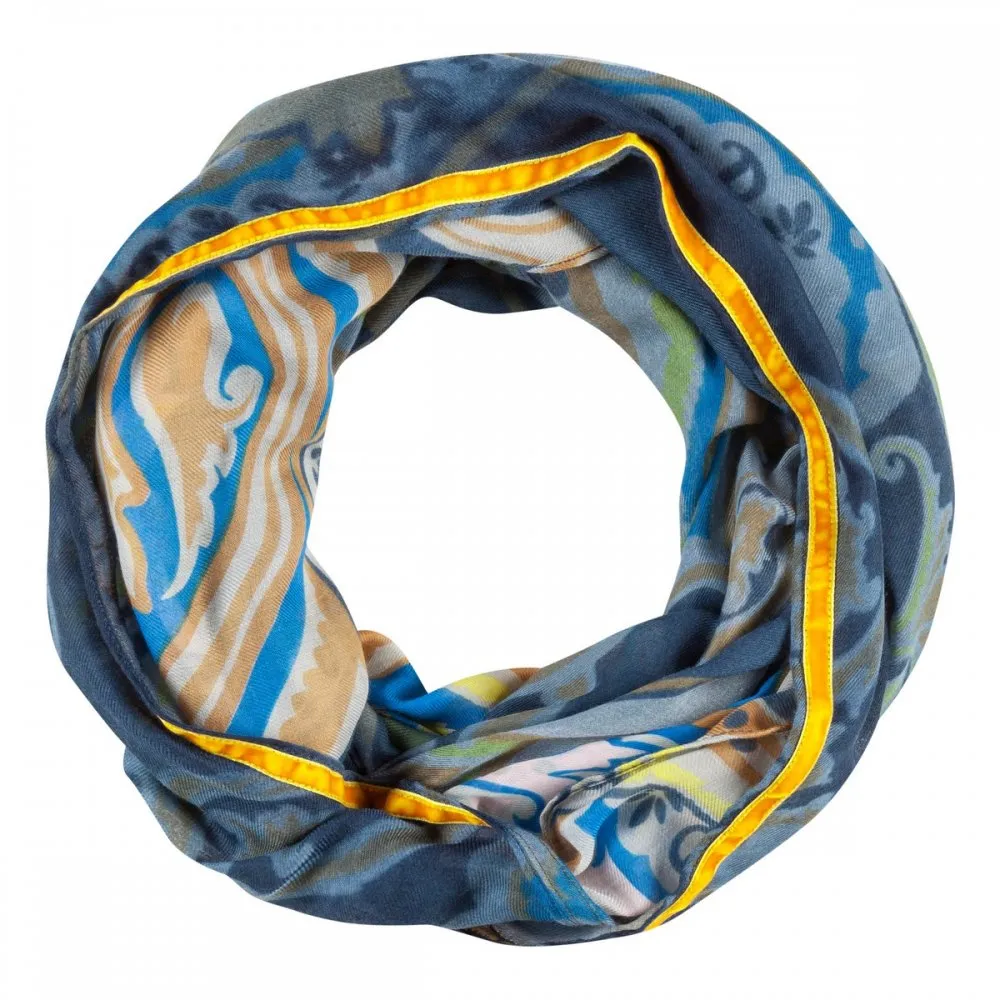 Codello Playful Blues Denim Blue Printed Snood