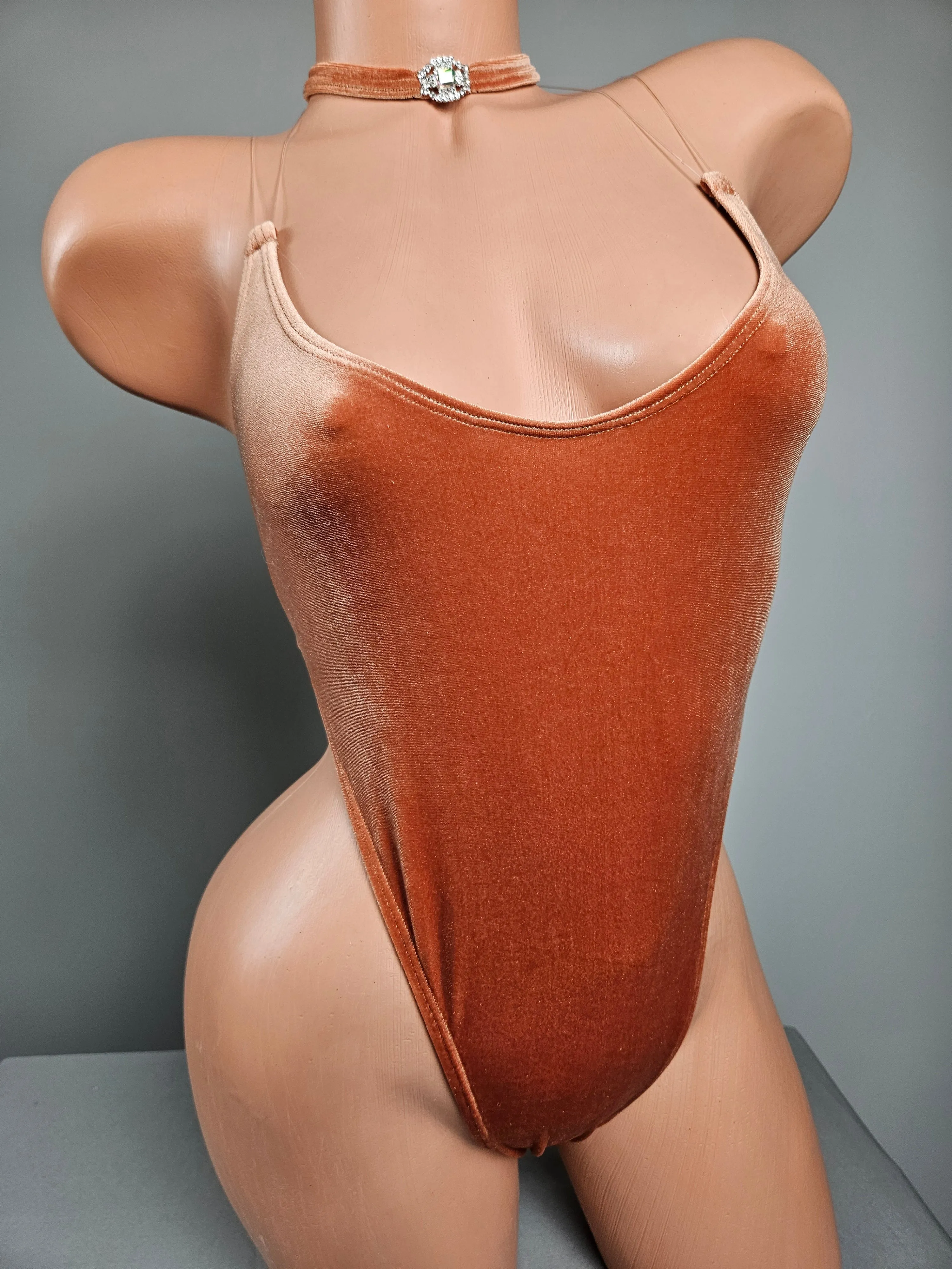 Copper Velvet String Back Monokini