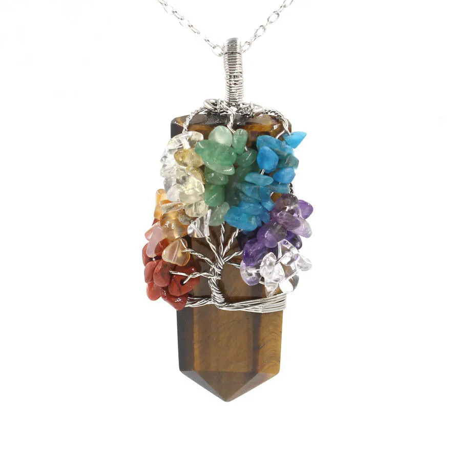 Crystal Tree Of Life Pendant Necklace