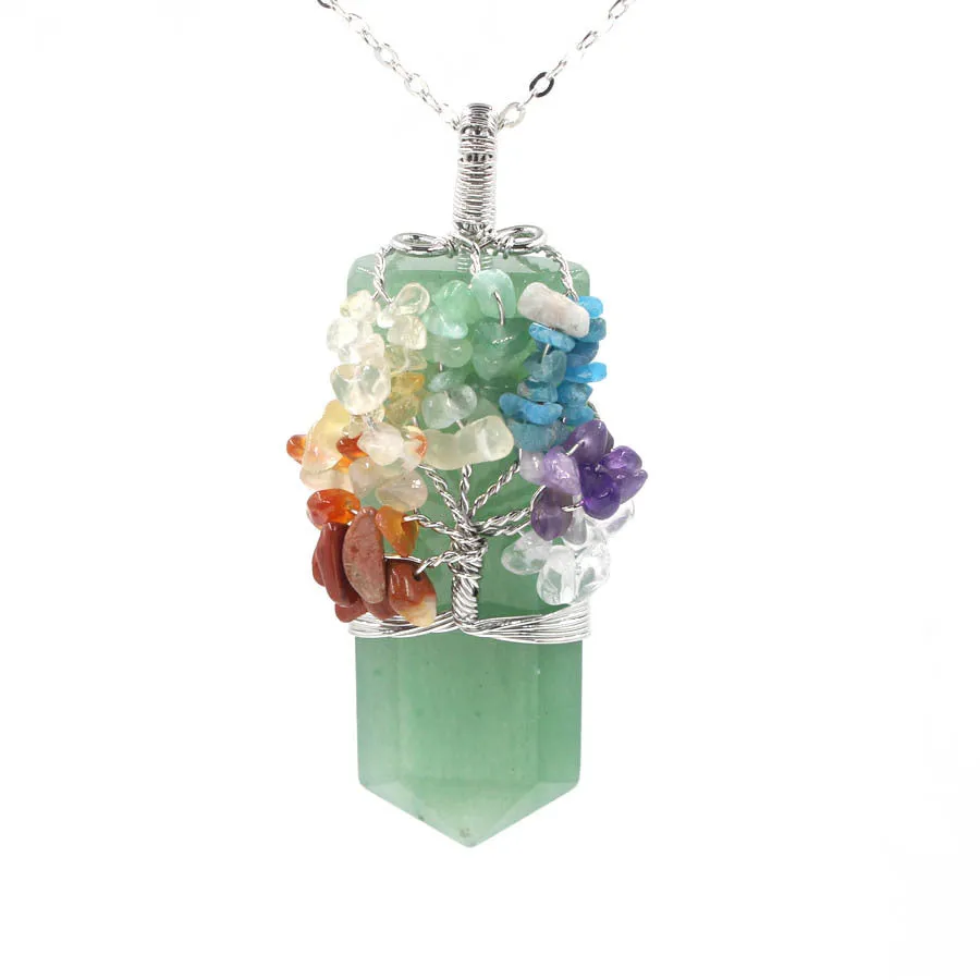 Crystal Tree Of Life Pendant Necklace