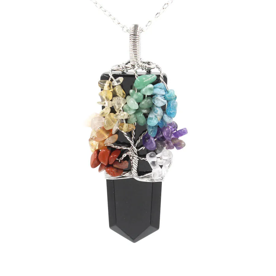 Crystal Tree Of Life Pendant Necklace