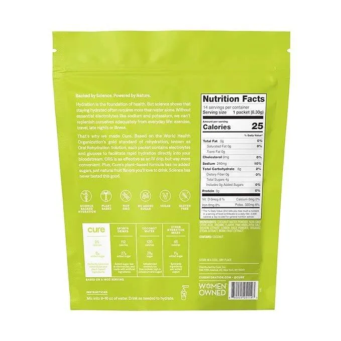 Cure Hydrating Electrolyte Drink Mix - Lime