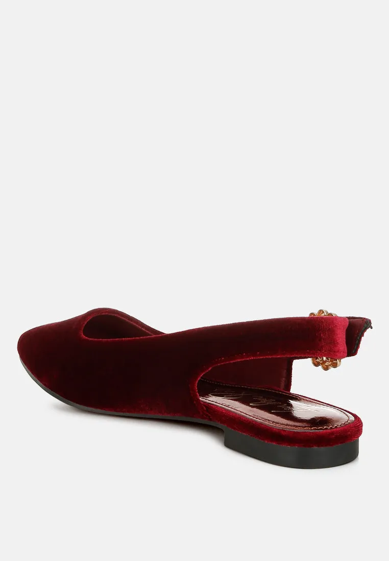 Dolan Velvet Slingback Flat Sandals