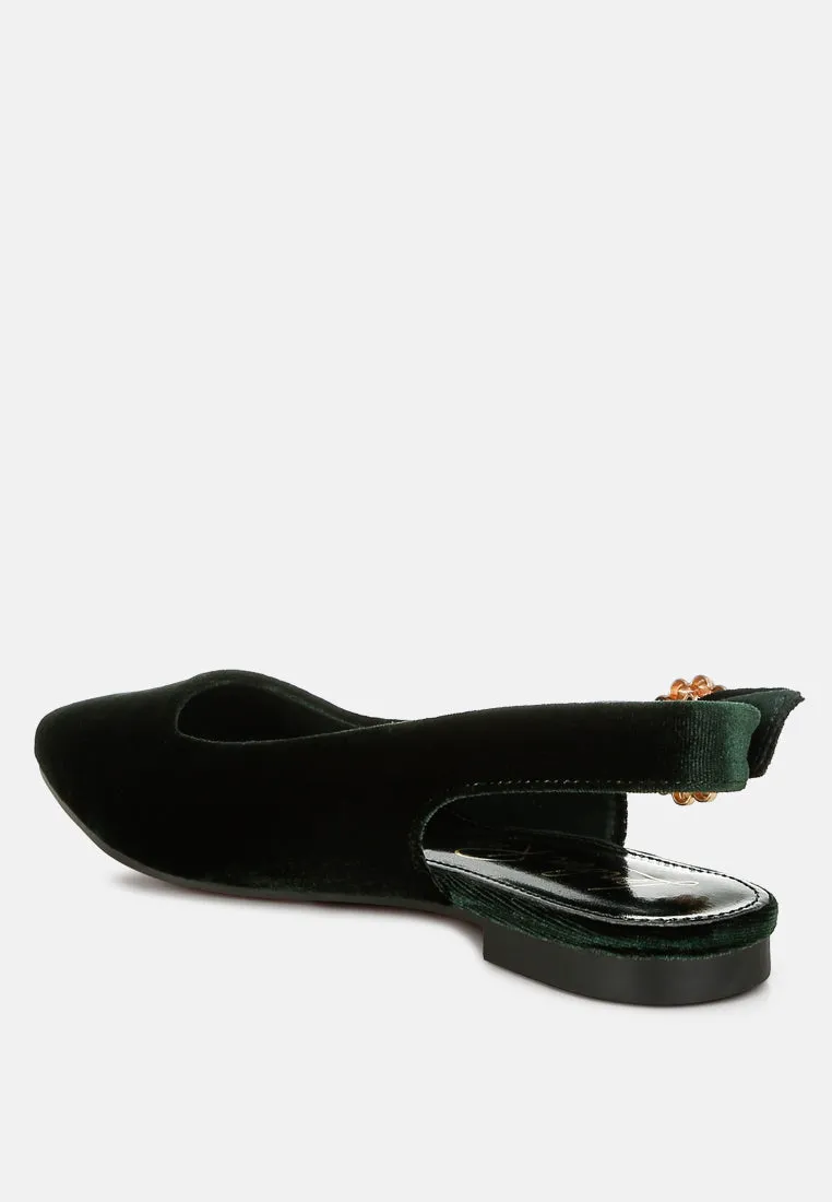 Dolan Velvet Slingback Flat Sandals