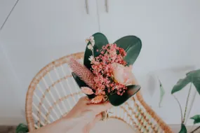 Dried & Artificial Flowers Bridal Bouquet - Blush Pink & Green