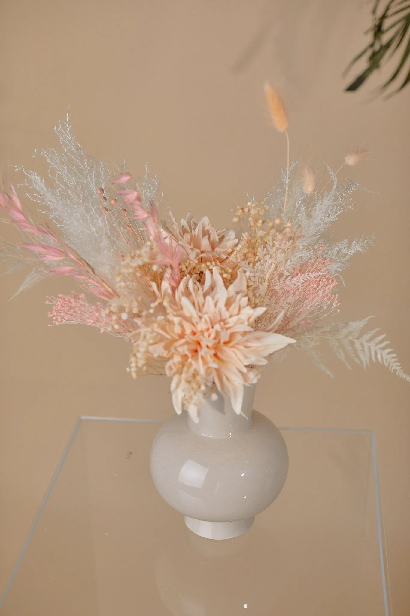 Dried & Artificial Flowers Bridal Bouquet - Pastel Peach & Pink