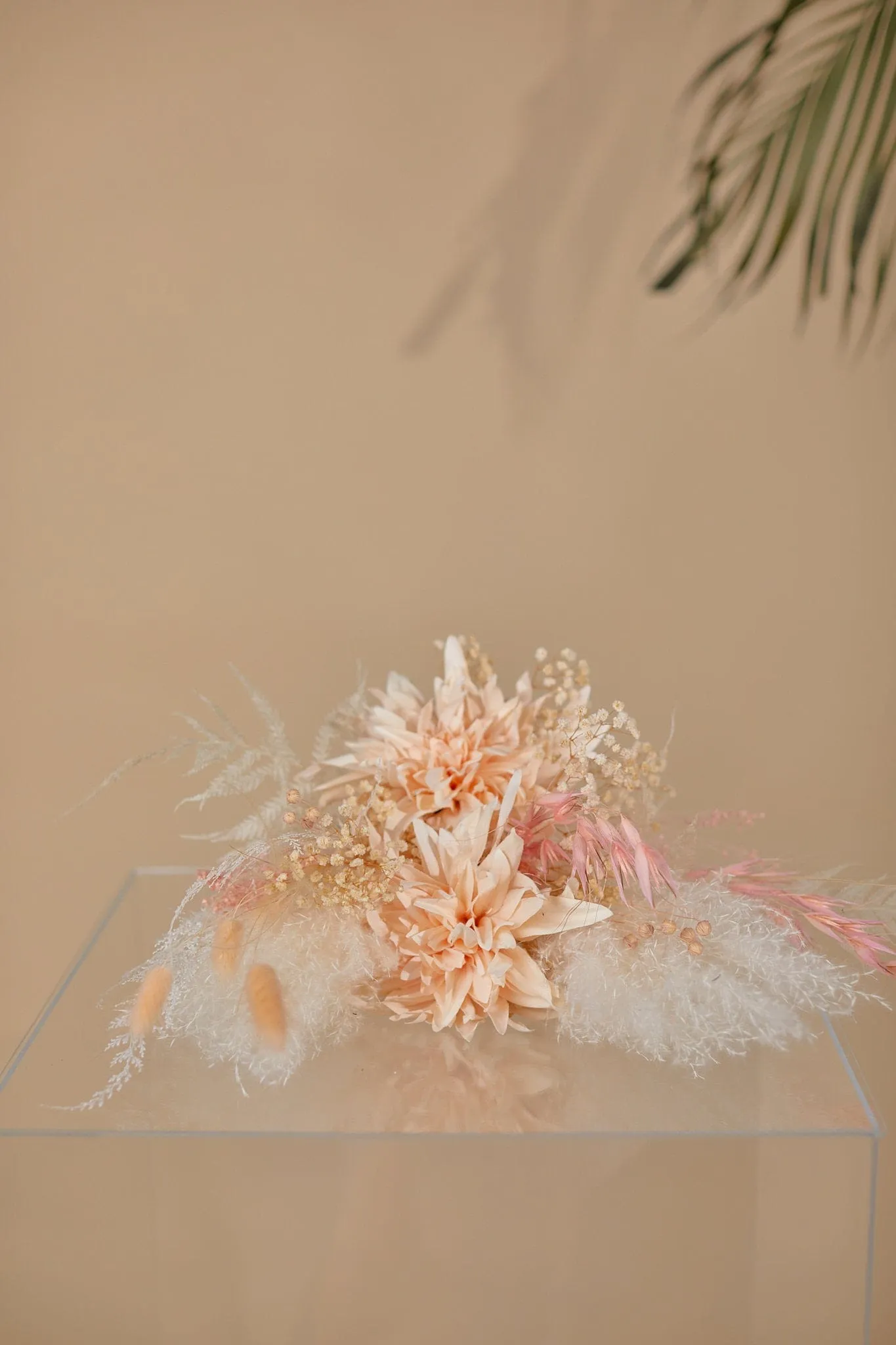 Dried & Artificial Flowers Bridal Bouquet - Pastel Peach & Pink