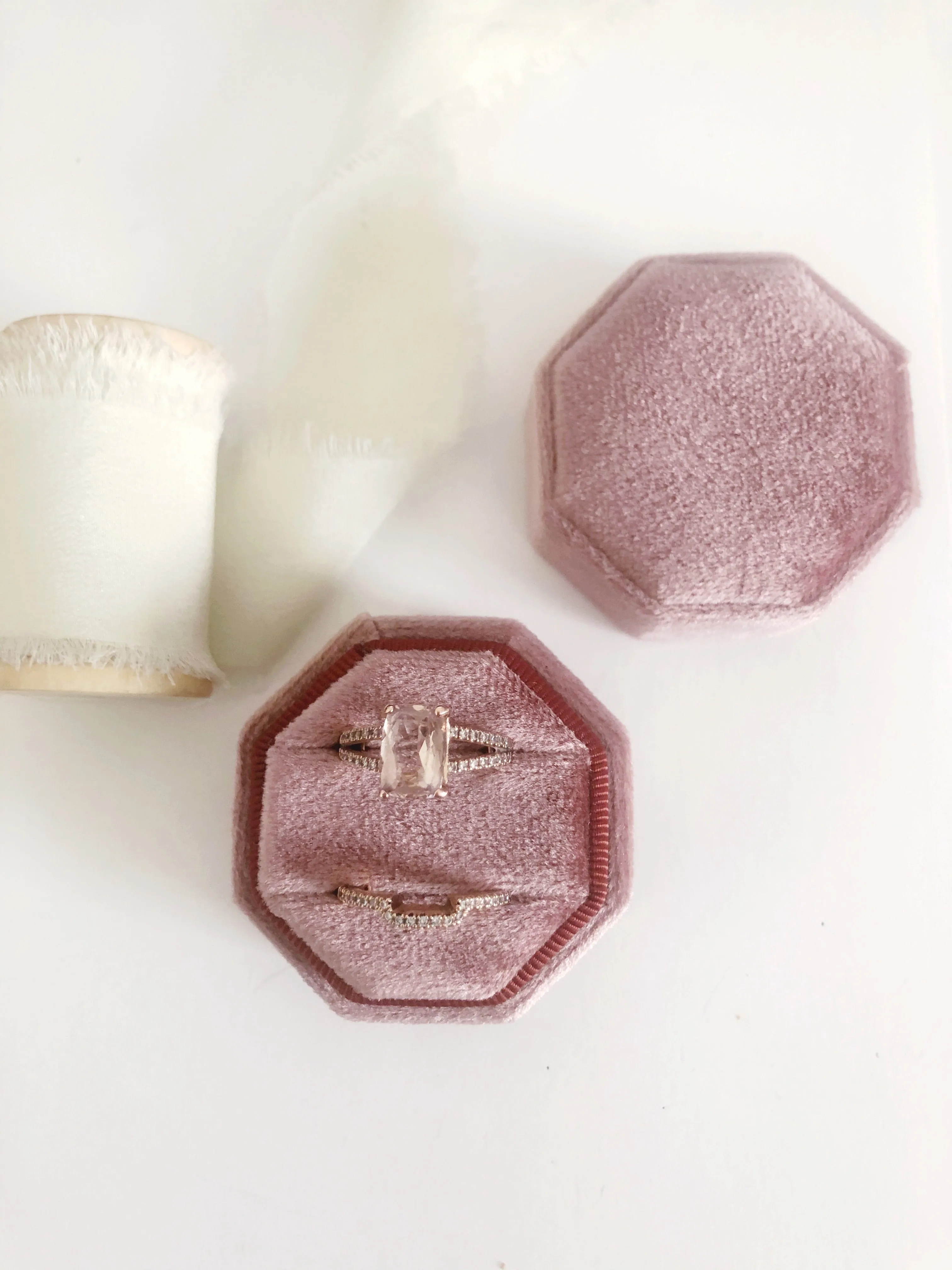 Dusty Rose Octagon Ring Box