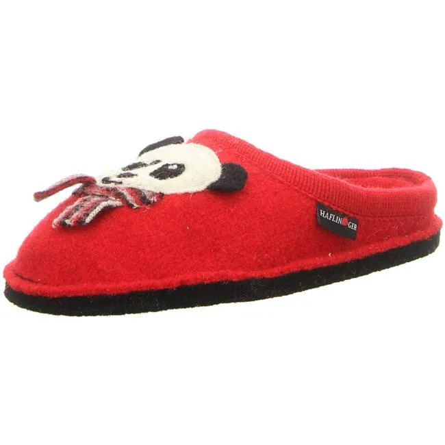 Haflinger Slippers red female Sandals Clogs Flair Panda