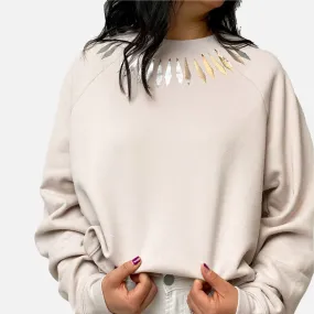 Jack Sweatshirt Sand - Silver Diamond Neck