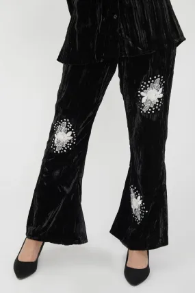 Lawyer Pant in Black Crushed Velvet