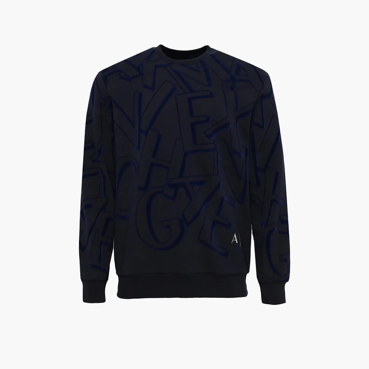 Logo All Over Flock Print Fleece Sweatshirt