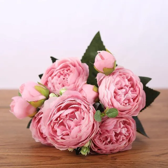 Pink Silk Bouquet Peony