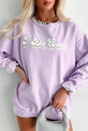 "I Do Crew" Metallic Graphic Crewneck (Orchid) - Print On Demand