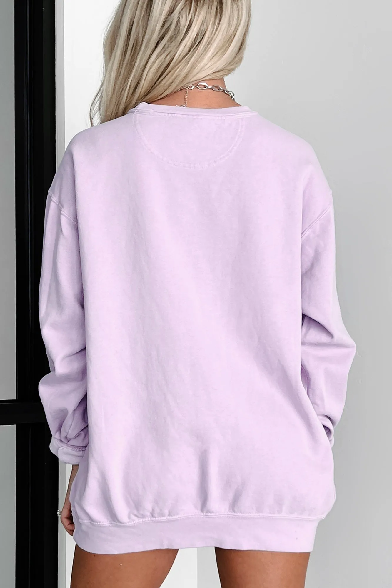 "I Do Crew" Metallic Graphic Crewneck (Orchid) - Print On Demand